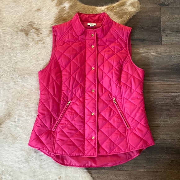 crown & ivy Jackets & Blazers - Crown & Ivy Hot Pink Puffer Vest